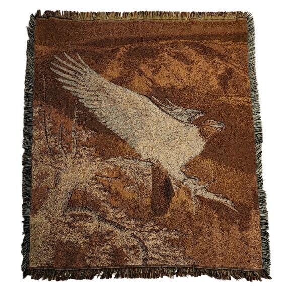 Kromschroeder Alpenglow Bald Eagle Tapestry Throw 47"x54" Rectangular Fringe - Picture 3 of 3